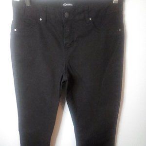 d. jeans, black skinny, mid rise, size 10